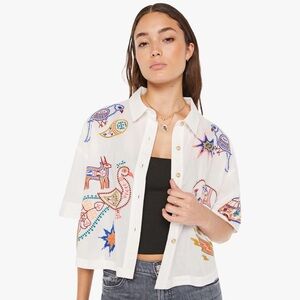 NWT MOTHER The Roomie Crop XS